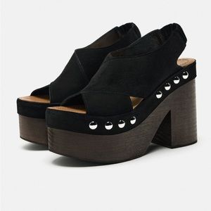 Sold! Zara high heel leather sandals limited edition